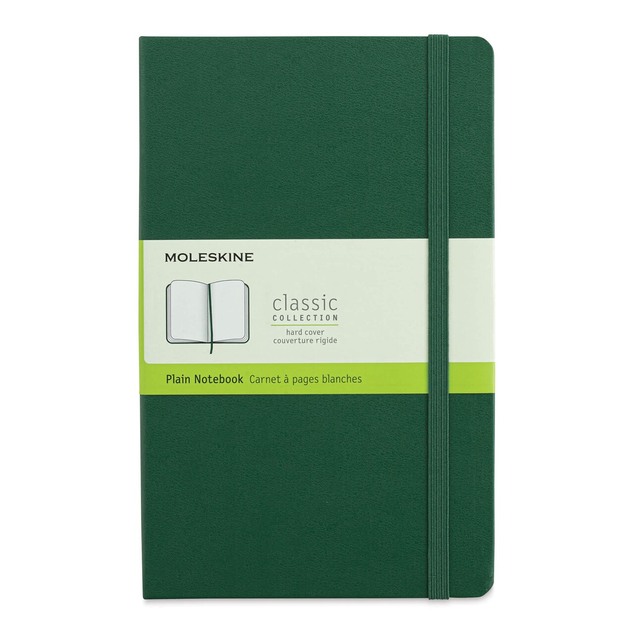 Moleskine Classic Hardcover Notebook - Myrtle Green, Blank, 8-1/4" x 5"